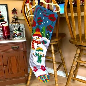 Wool and Velvet Snowman Stocking